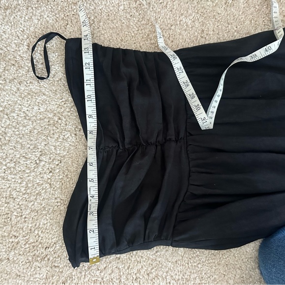 DIISH black linen Bonnie sweetheart maxi dress size 4 - Picture 10 of 11